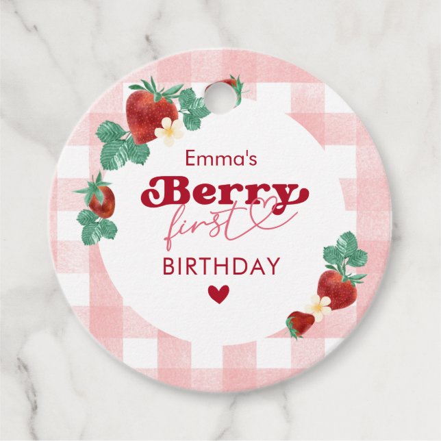 Étiquettes Cadeau Berry premier anniversaire fille 1er anniversaire  (Devant)