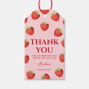 Étiquettes-cadeau Berry Premier anniversaire Merci fraise