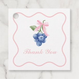 Étiquettes Cadeau Berry Sweet bleuet anniversaire Pink Bow Merci