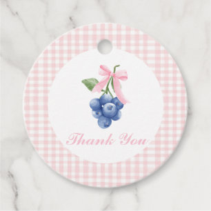 Étiquettes Cadeau Berry Sweet bleuet anniversaire Pink Bow Merci