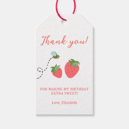 Étiquettes-cadeau Berry Sweet Strawberry Birthday Favor Thank you