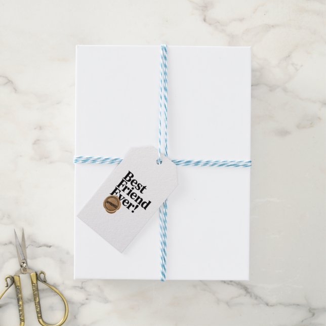 Étiquettes-cadeau Best Friend Ever - Conception de texte approuvée (Avec de laficelle)