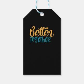 Étiquettes-cadeau Better Off Together Quote Positive Minimal Design