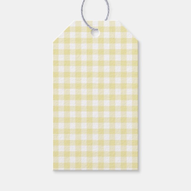 Étiquettes-cadeau Beurre classique En vichy jaune (Devant)