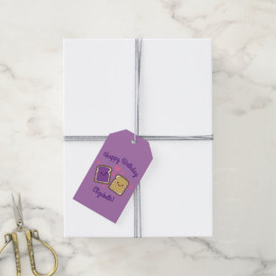 Étiquettes-cadeau Beurre d'arachide et Jelly fête d'anniversaire PBJ