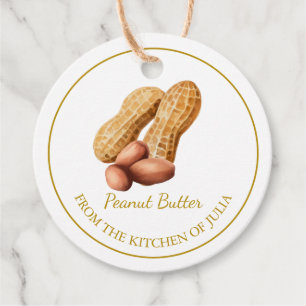 Étiquettes Cadeau Beurre d'arachide maison simple Hang Tag l Blanc