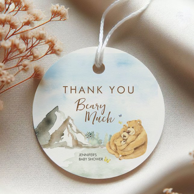 Étiquettes Cadeau Beurre d'ours neutre adorable beaucoup bébé (Créateur téléchargé)