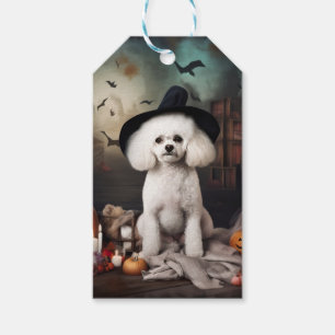 Étiquettes-cadeau Bichon Frise Citrouilles Halloween Épouvantable