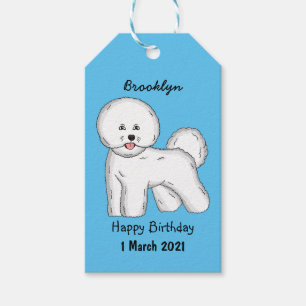 Étiquettes-cadeau Bichon frise dog dessin animé