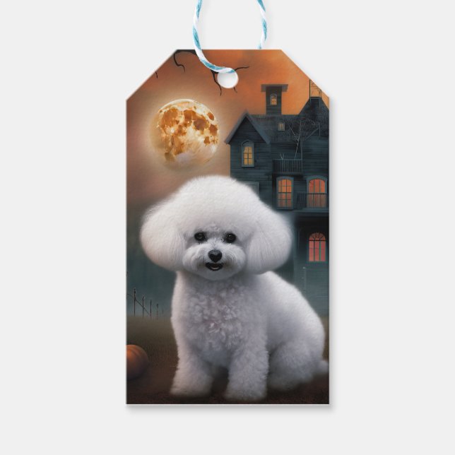 Étiquettes-cadeau Bichon Frise Halloween effroi (Devant)