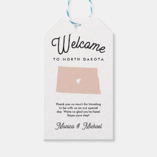 Étiquettes-cadeau Bienvenue à NORTH DAKOTA Mariage N'IMPORTE QUELLE