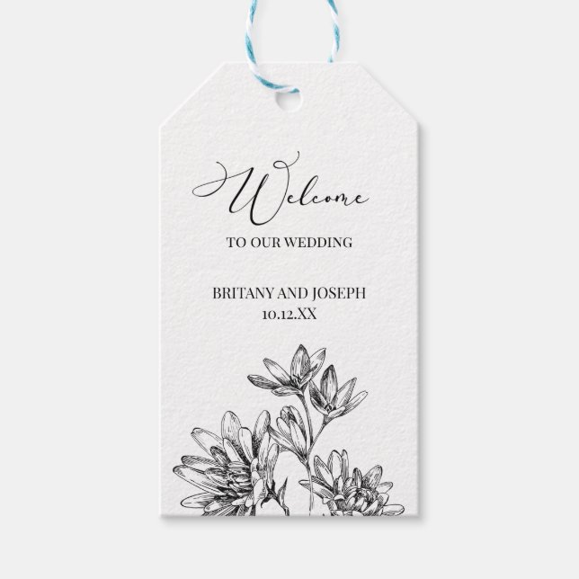 Étiquettes-cadeau Bienvenue À Notre Mariage Photo Wedding Favor (Devant)