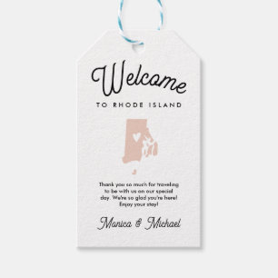 Étiquettes-cadeau Bienvenue à RHODE ISLAND Mariage N'IMPORTE QUELLE 