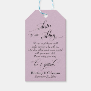 Étiquettes-cadeau Bienvenue Amour & Gratitude Lumière Mariage rose M