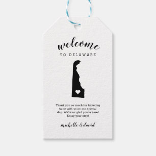 Étiquettes-cadeau Bienvenue au Delaware Mariage de calligraphie