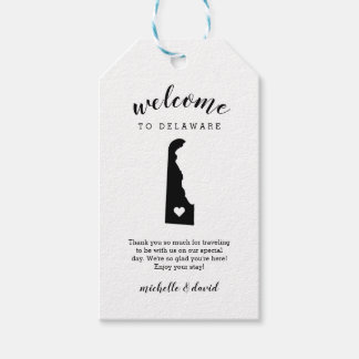 Étiquettes-cadeau Bienvenue au Delaware | Mariage de calligraphie