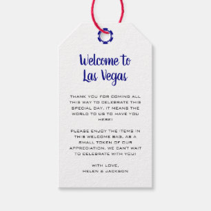 Étiquettes-cadeau Bienvenue au Mariage bleu de Las Vegas Navy