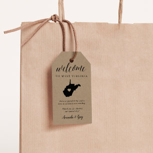 Étiquettes-cadeau Bienvenue au Mariage de Virginie-Occidentale