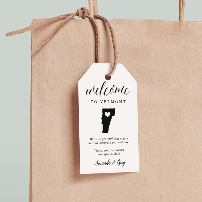 Étiquettes-cadeau Bienvenue au Mariage du Vermont (Créateur téléchargé)