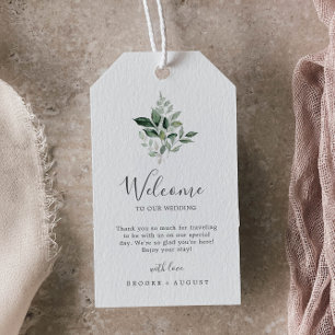Étiquettes-cadeau Bienvenue au Mariage Emerald Greenery