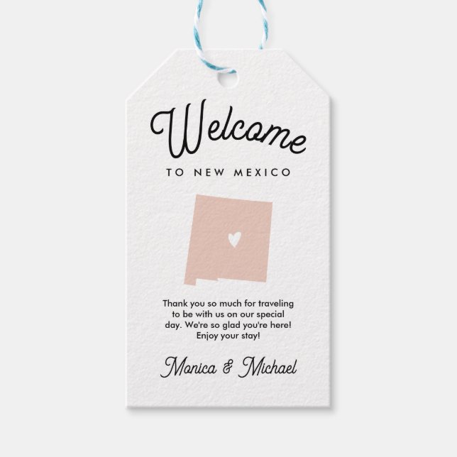 Étiquettes-cadeau Bienvenue au NOUVEAU MEXICO Mariage N'IMPORTE QUEL (Devant)