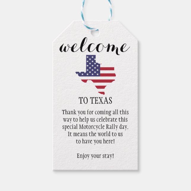 ÉTIQUETTES-CADEAU BIENVENUE AU TEXAS CADEAUX PERSONNALISÉS BALISES (Devant)