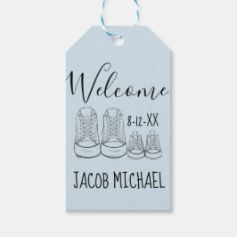 Étiquettes-cadeau BIENVENUE Nouveau Arrivée Baby Chaussures Douche G