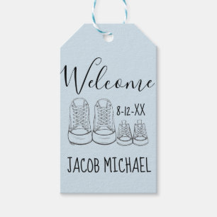 Étiquettes-cadeau BIENVENUE Nouveau Arrivée Baby Chaussures Douche G