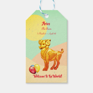 Étiquettes-cadeau Bienvenue 'Nouveau bébé' Ram