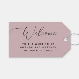 Étiquettes-cadeau Bienvenue romantique de mariage Rose Quartz apaisé