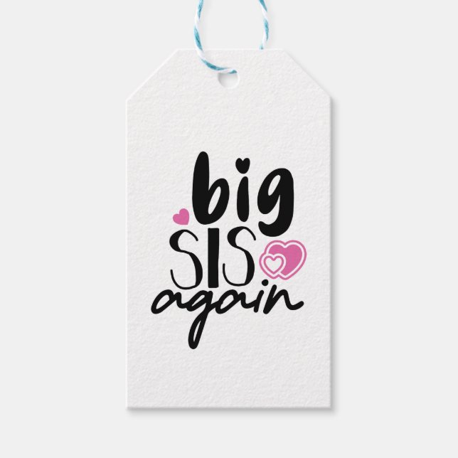 Étiquettes-cadeau Big Sis de nouveau (Devant)