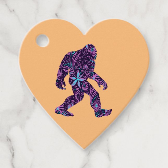 ÉTIQUETTES CADEAU BIGFOOT FLORAL (Devant)