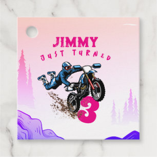 Étiquettes Cadeau Biker Kid Dirt Stunt Vélo Anniversaire