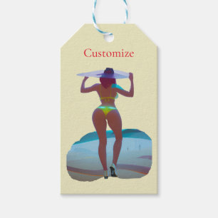 Étiquettes-cadeau Bikini Booty Beach Girl Thunder_Cove