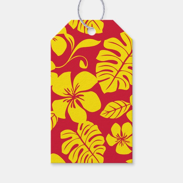 ÉTIQUETTES-CADEAU BIKINI ROSE (ROUGE/OR) (Devant)
