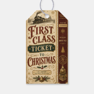 Étiquettes-cadeau Billet de Première Classe pour Noël
