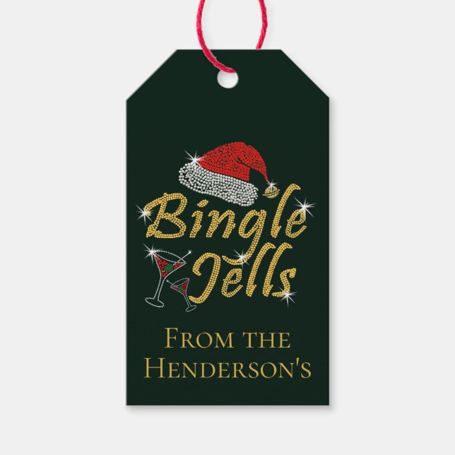 Étiquettes-cadeau Bingle Jells Tipsy Noël (Devant)
