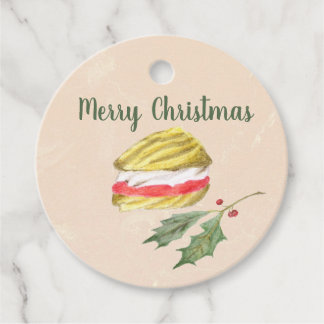 Étiquettes Cadeau Biscuit Viennese Whirls et Noël Holly