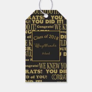 Étiquettes-cadeau Black and Gold Nous vous l'avons fait Félicitation