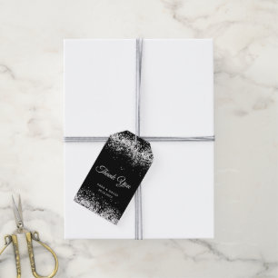 Étiquettes-cadeau Black   Argent Parties scintillant porte-bouteille