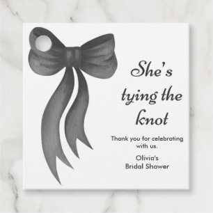 Étiquettes Cadeau Black Bow Elle Attache le Nœud Réception de Mariag