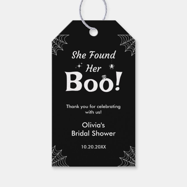 Étiquettes-cadeau Black Elle a Trouvé Son Chéri Halloween Enterremen (Devant)