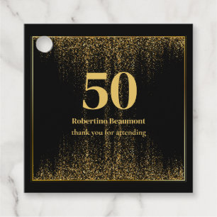 Étiquettes Cadeau Black Gold Frontière Parties scintillant moderne 5