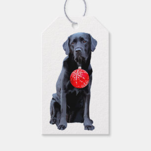 Étiquettes-cadeau Black Lab Holiday - Labrador Christmas - Black Lab