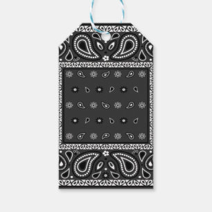 Étiquettes-cadeau Black Paisley Bandana Anniversaire Hip hop Rap Éca