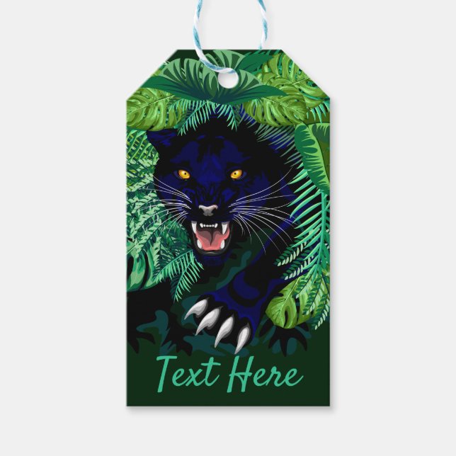 Étiquettes-cadeau Black Panther Spirit of the Jungle (Devant)