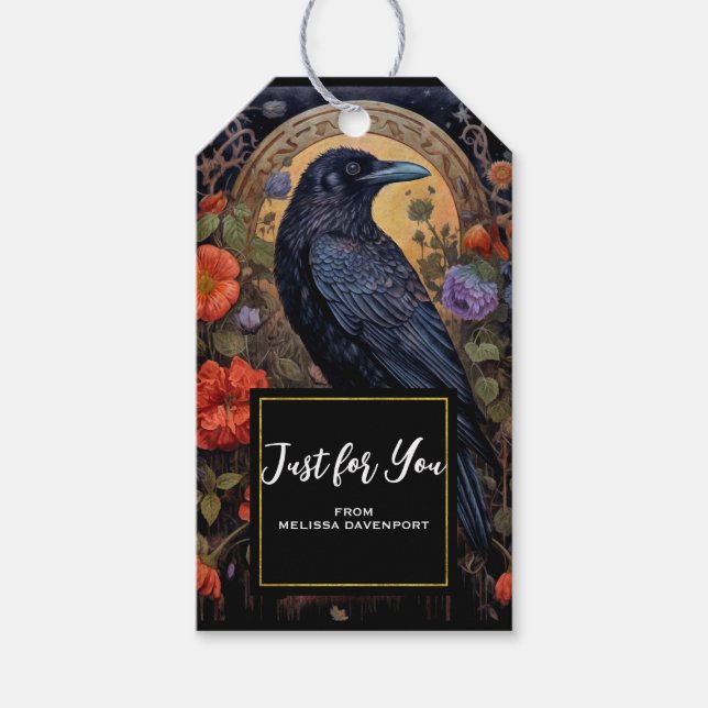 Étiquettes-cadeau Black Raven Dark Gothic Juste pour vous (Devant)