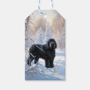 Étiquettes-cadeau Black Russian Terrier Laisser neiger Noël