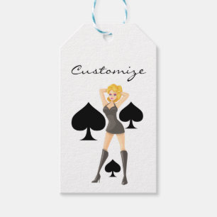 Étiquettes-cadeau Black Spades Blonde Queen Thunder_Cove