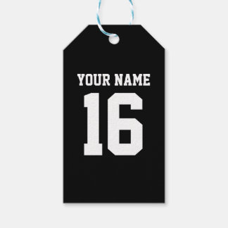 Étiquettes-cadeau Black Sporty Team Jersey
